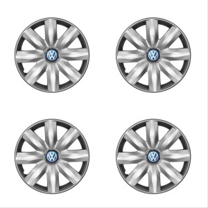 Set 4 capace roti potrivite jantelor de 14 inchi (R14) compatibile Volkswagen, Model - 221, Sigla Albastra - Img 2