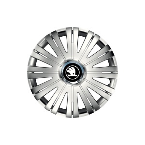 Set 4 Capace Roti potrivite jantelor de 15 inch, pentru Skoda Nou Alb-Negru, model Active Crom - Img 2