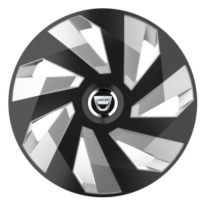 Set 4 Capace Roti, potrivite jantelor de R16, pentru Dacia, model vector black and silver - Img 1