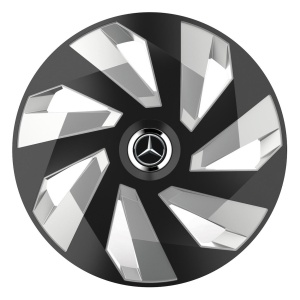 Set 4 Capace Roti, potrivite jantelor de R16, pentru Mercedes-Benz, model vector black and silver - Img 1