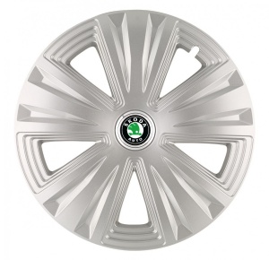 Set 4 Capace Roti, potrivite jantelor de R16, pentru Skoda, model glory Gri