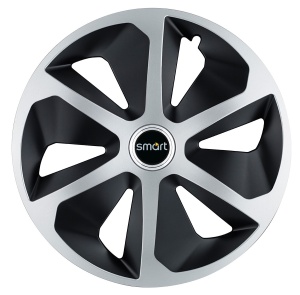 Set 4 capace roti Roco Gri-Negru R17 pentru gama auto Smart - Img 1