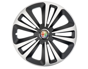 Set 4 Capace Roti Terra Gri-Negru R15, Compatibil Cu Alfa Romeo