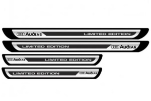 Set 4 stickere protectii praguri gri pentru Audi A6 crom - Img 2