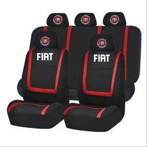 Set Huse Scaune Universale Compatibile cu Fiat – Negru/Rosu