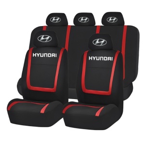 Set Huse Scaune Universale Compatibile cu Hyundai – Negru/Rosu