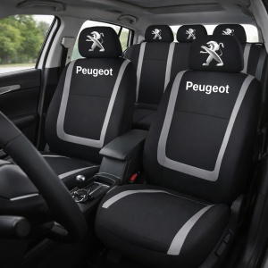 Set Huse Scaune Universale Compatibile cu Peugeot– Negru/Gri - Img 2