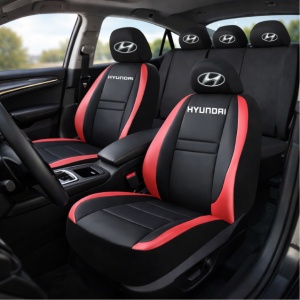 Set Huse Scaune Universale HLX5 Compatibile cu Hyundai – Negru/Rosu - Img 2