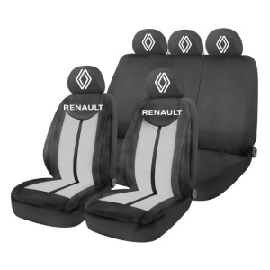 Set Huse Scaune Universale HLX7 Compatibile cu Renault Nou – Negru/Gri