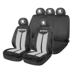 Set Huse Scaune Universale HLX7 Compatibile cu Skoda Nou – Negru/Gri