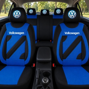 Set Huse Scaune Universale Nero Albastru Personalizate cu Volkswagen - Img 2