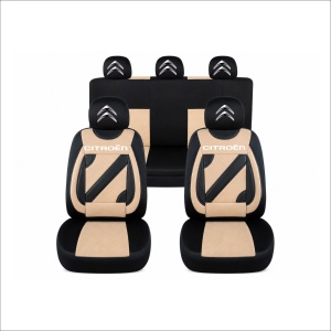Set Huse Scaune Universale Nero Bej Personalizate cu Citroen