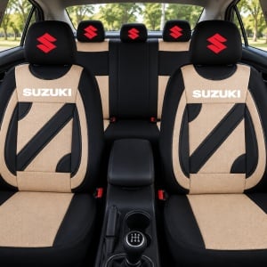 Set Huse Scaune Universale Nero Bej Personalizate cu Suzuki - Img 2
