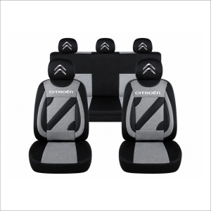 Set Huse Scaune Universale Nero Gri Personalizate cu Citroen
