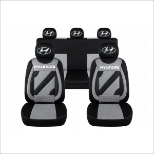 Set Huse Scaune Universale Nero Gri Personalizate cu Hyundai