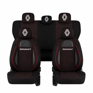Set Huse Scaune Universale Racing Negru Personalizate cu Renault Nou