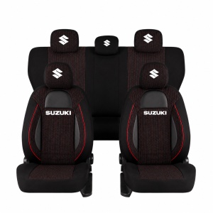 Set Huse Scaune Universale Racing Negru Personalizate cu Suzuki