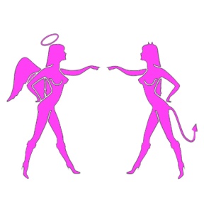 Sticker auto "Angel Babes", 23x20 cm, roz