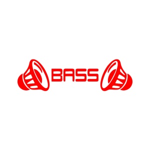 Sticker auto ''Bass audio'', 23x10 cm, rosu