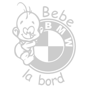 Sticker auto - Bebe la bord - BMW - Alb - 11.4 x 15 cm