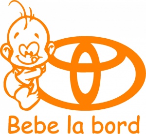 Sticker auto ''Bebe la bord Toyota'', 17x16cm, portocaliu
