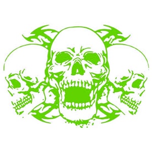 Sticker auto "cranii" 60x39 cm, verde