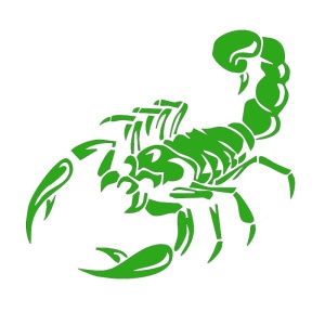 Sticker auto "Scorpion" 30x16 cm, verde