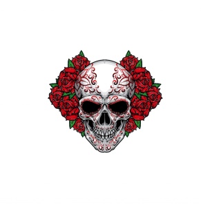 Sticker Craniu Flori 15 cm, Creative Rey®