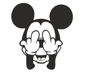 Sticker decorativ auto, Mickey Mouse obscene, negru, 12x13 cm - Img 2