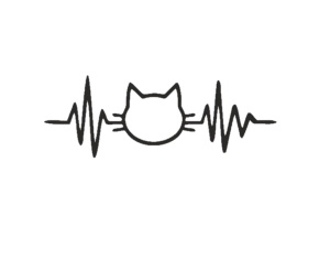 Sticker decorativ perete, Dragoste pentru pisici Creative Rey®, Negru, autocolant, 120 x 42 cm