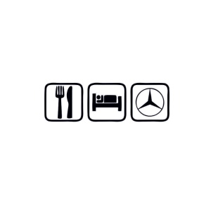 Sticker Eat Sleep Mercedes 20x6.2 cm, Creative Rey®