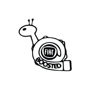 Sticker Fiat Boosted 12x12 cm, Creative Rey®