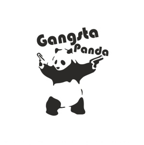 Sticker Gangsta panda 15cm, Creative Rey®