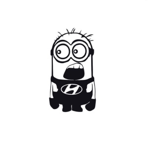 Sticker Minion Hyundai 15x7 cm, Creative Rey®