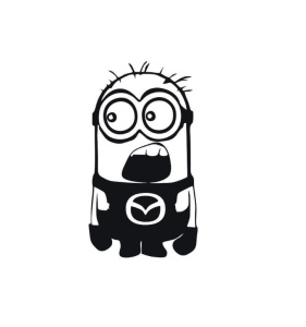 Sticker Minion Mazda 15x8.3 cm, Creative Rey®