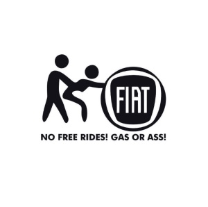 Sticker No Free Rides Fiat 15x10.3 cm, Creative Rey®