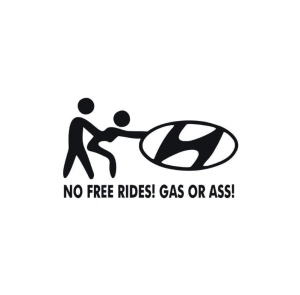 Sticker NO FREE RIDES HYUNDAI 15x7 cm, Creative Rey®