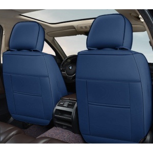 Huse auto premium 5 locuri Carguard Deluxe piele ecologică perforată - albastru închis - negru - Img 4