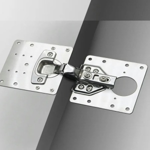 Kit reparatie balama, 2 placute pentru mobila, din otel inoxidabil, 9x9 cm - Img 3