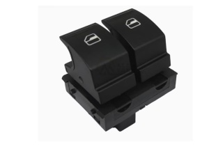 Modul Dublu Butoane Geamuri Electrice VW Golf 5 Passat B6 Jetta Caddy Eos 2003-2010, negru