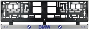 Set 2 bucati, suport numar inmatriculare argintiu BMW II