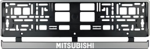 Set 2 bucati, suport numar inmatriculare argintiu Mitsubishi