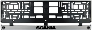 Set 2 bucati, suport numar inmatriculare argintiu Scania II