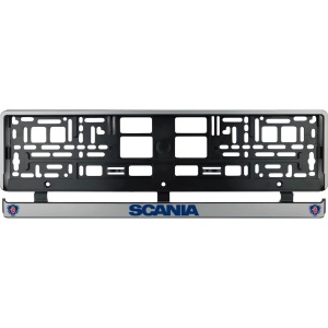 Set 2 bucati, suport numar inmatriculare argintiu Scania - Img 2