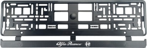 Set 2 bucati, suport numar inmatriculare Carbon, Alfa Romeo