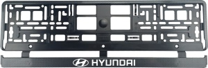 Set 2 bucati, suport numar inmatriculare Carbon, Hyundai