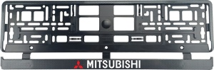 Set 2 bucati, suport numar inmatriculare Carbon, Mitsubishi