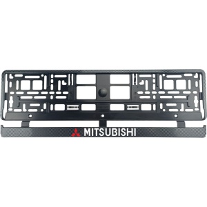 Set 2 bucati, suport numar inmatriculare Carbon, Mitsubishi - Img 2