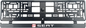 Set 2 bucati, suport numar inmatriculare Carbon, Seat II