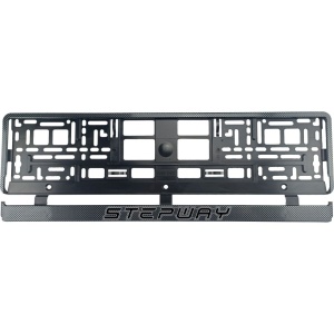Set 2 bucati, suport numar inmatriculare Carbon, Stepway - Img 2